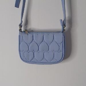 Chic Light Blue Textured Crossbody Bag with Chain Strap